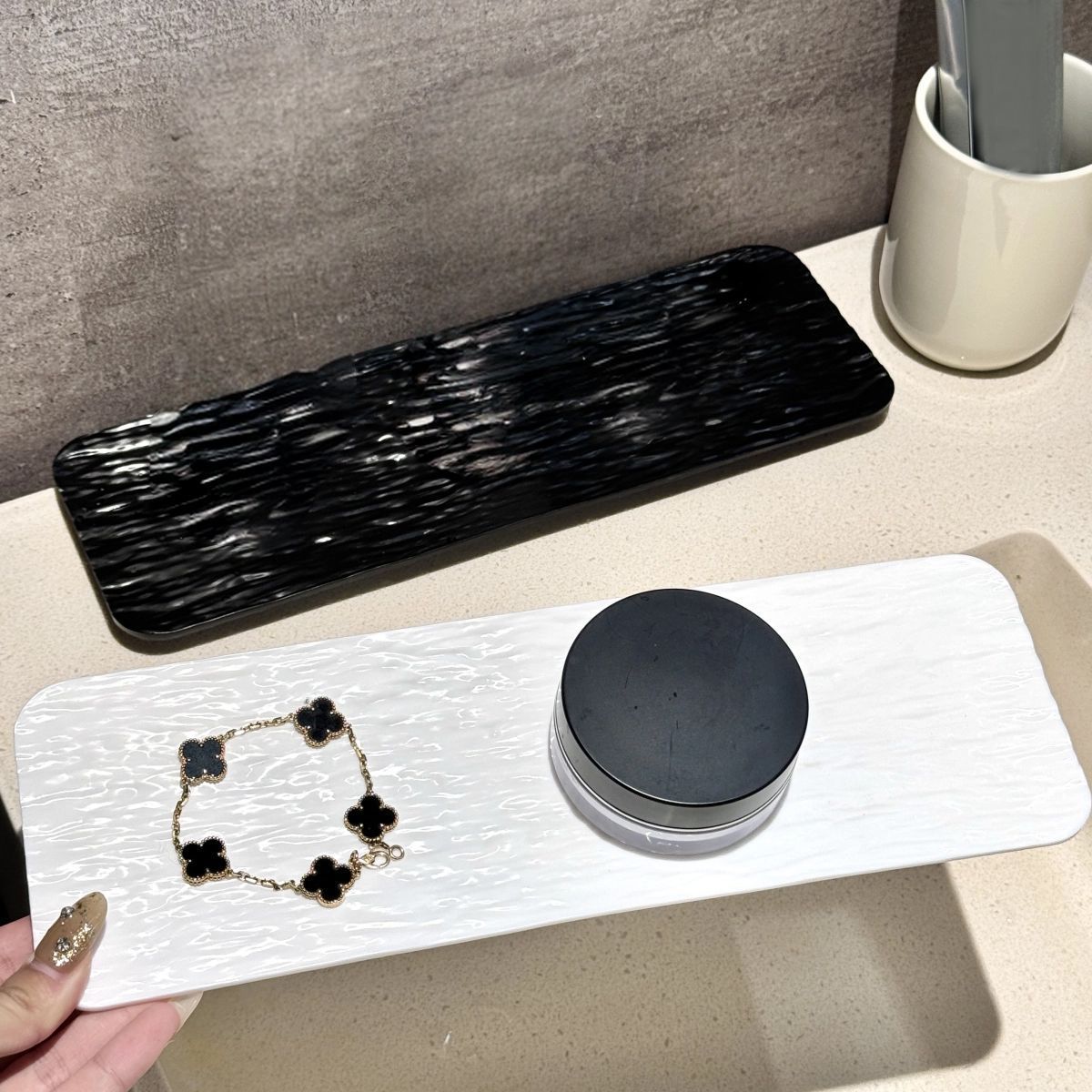 Washstand Tray Ins Style High-Looking Water Ripple Tray Storage Rack Bathroom Cosmetics Desktop Storage Tray