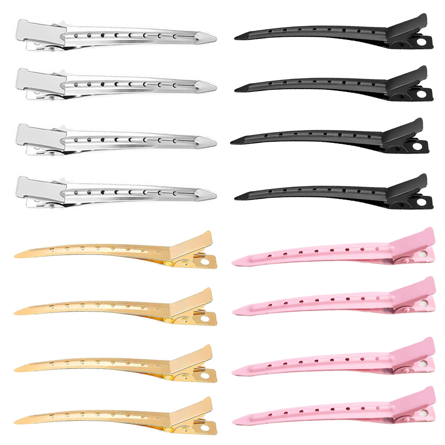 Cross-Border Positioning Clip, Pointed Mouth Clip, Hair Clip, Makeup Artist Hair Styling Clip, Metal Electroplated Hair Root Fluffy Clip