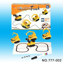 批发 划线感应车 自动感应识路车 划线工程车 跟笔车儿童玩具