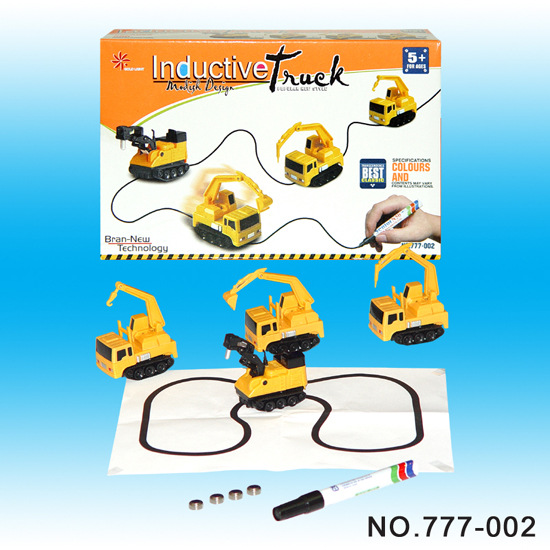 批发 划线感应车 自动感应识路车 划线工程车 跟笔车儿童玩具