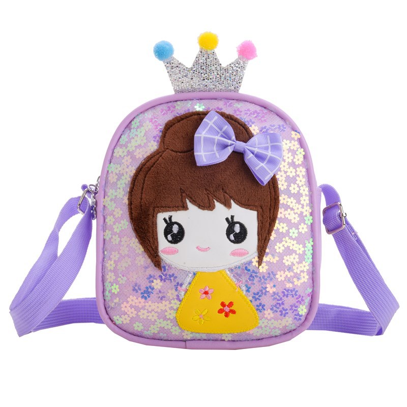 Mochila de moda de sequillas para bebés, lindas bolsas de hombro para niñas de corona, 2025 bolsas de comercio exterior para niños nuevos tipos coreanos