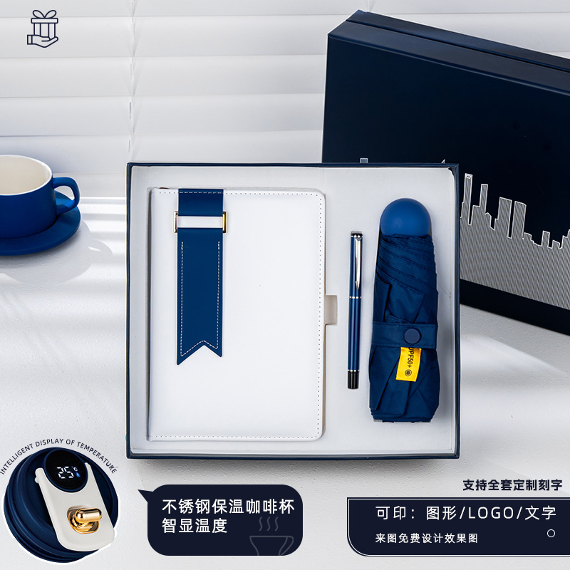 Bolígrafo plateado con hebilla azul DD 6 paraguas