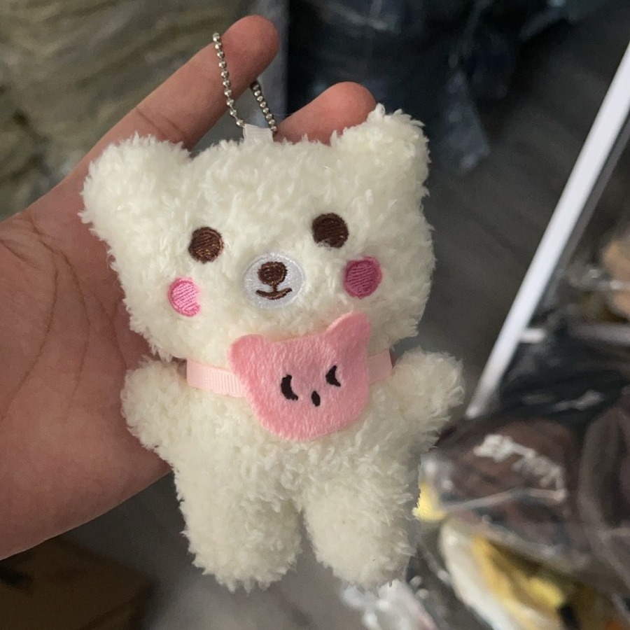 Manufacturer Wholesale Cute Cherry Rabbit Plush Keychain Pendant Cartoon Style Bunny Doll Bag Hanging Ornaments