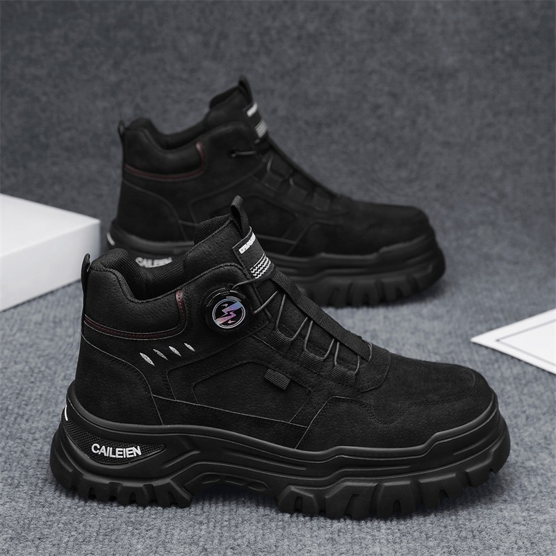 Zapatos masculinos de primavera y otoño, botas Martin de alta ayuda, ropa de trabajo y zapatos de trabajo para hombres, zapatos deportivos antideslizantes y resistentes al desgaste, zapatos de trabajo de ocio para hombres image 2