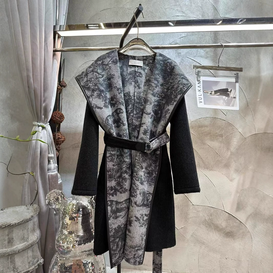 Шэньчжэнь Nanyou 2025, новая высококачественная элегантная женская мода, большой ремень с лацканами, верхняя одежда средней длины для женщин