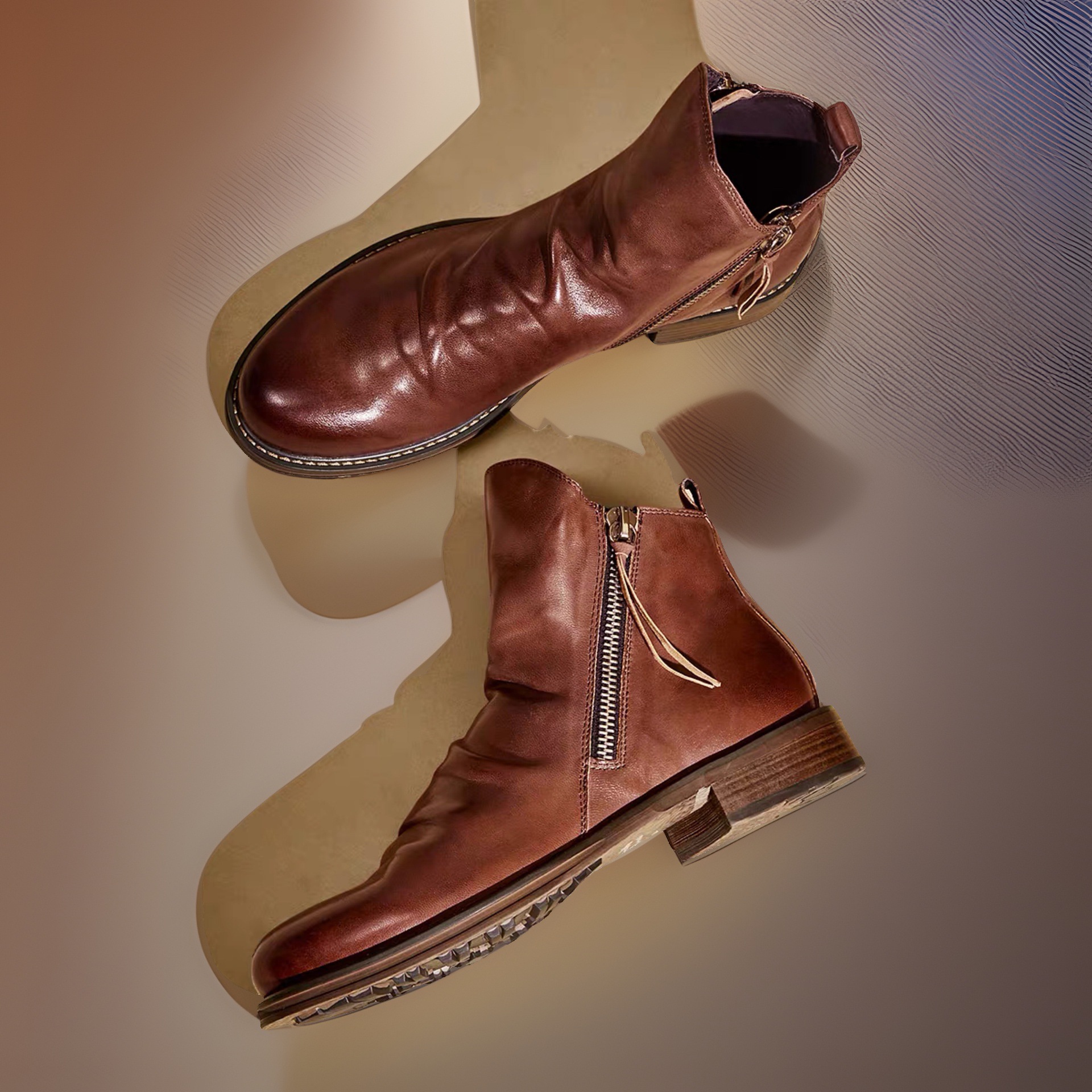 Férfi cipők Ősz és Tél Kétoldalas Cipzár Csúszásgátló Aljjal Férfi Csizmák Férfi Cipők Bojtos Csizmák Férfi Bőr Csizmák Nagy Méretben_voghion.com