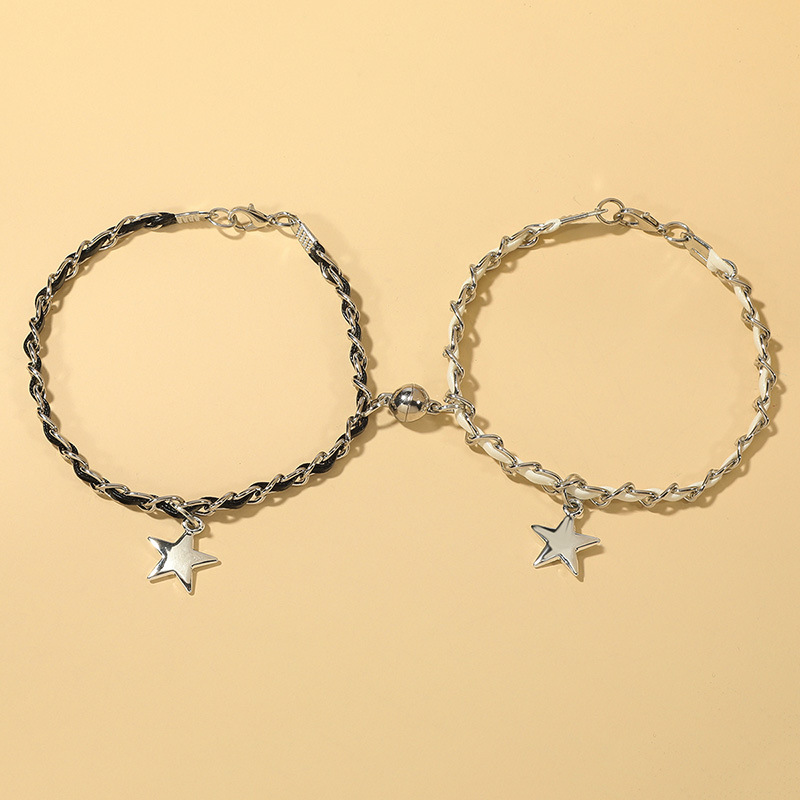 Creative Minimalist Star Magnetic Snap Pu Good Friend Bracelet display picture 4