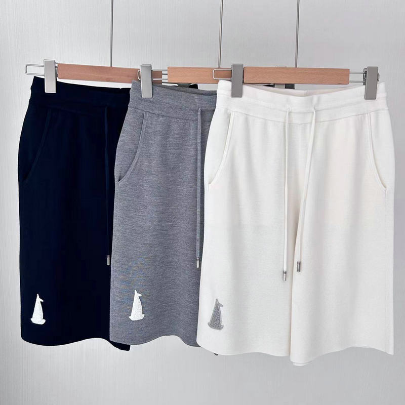 24 spring and summer new TB preppy style silk wool knitted shorts sailing jacquard casual fashion cropped pants for women