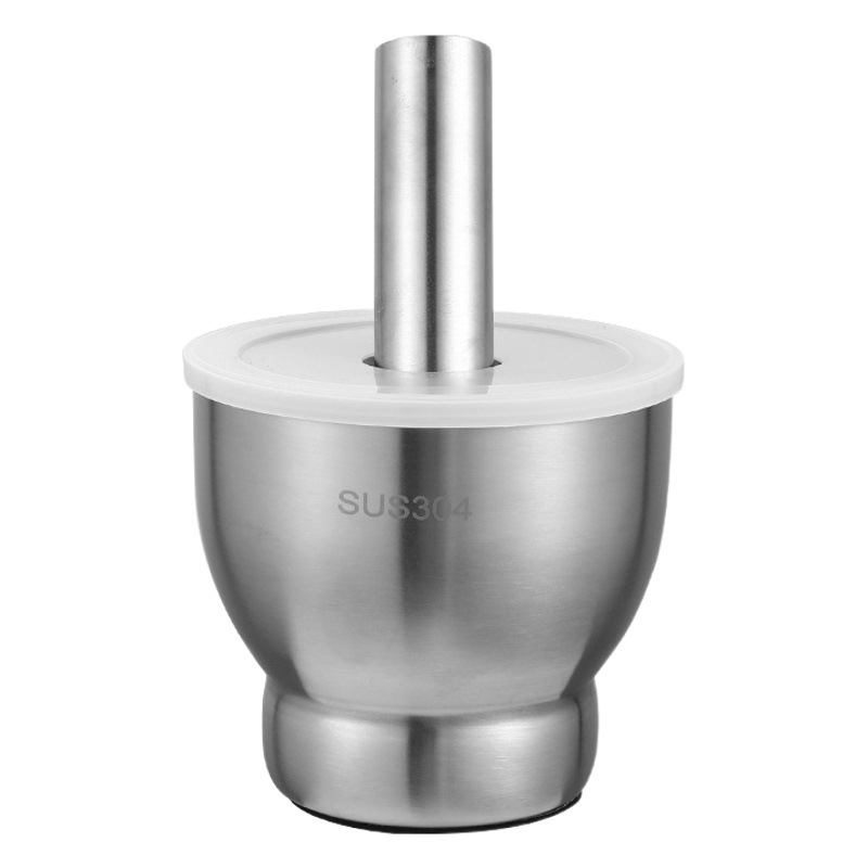 304 de acero inoxidable ajo Mascher medicina Mascher artefacto molienda martillo Chile ajo Mascher tarro piedra mortero hogar fábrica suministro directo