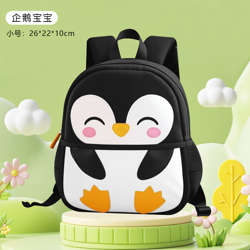 26 nuevas mochilas de jardín de infantes para niños y niñas material de buceo para pingüinos de 2 - 5 años de edad mochila de hombro ligera y linda