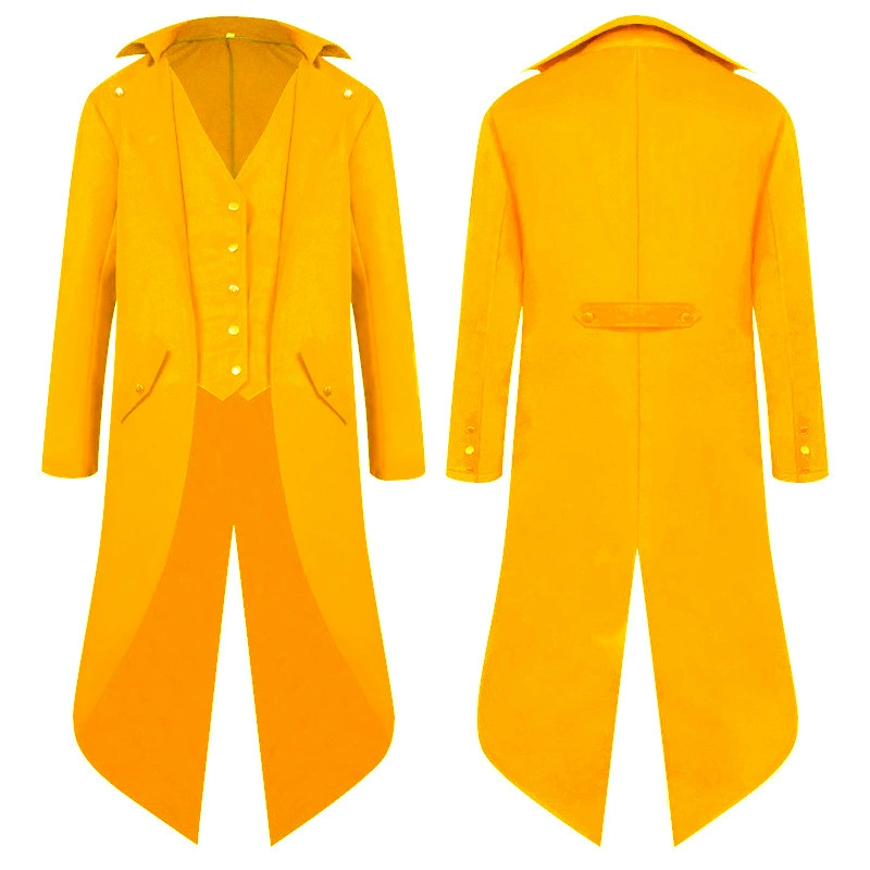 Men's Medieval Punk Tuxedo Coat, Mid-Length Retro Cosplay Jacket, Multi‑color Sizes