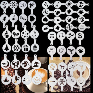 Christmas Flower Mold Coffee Printing Mold Valentine's Day Flower Mold Fancy Coffee Powder Sprinkling Mat