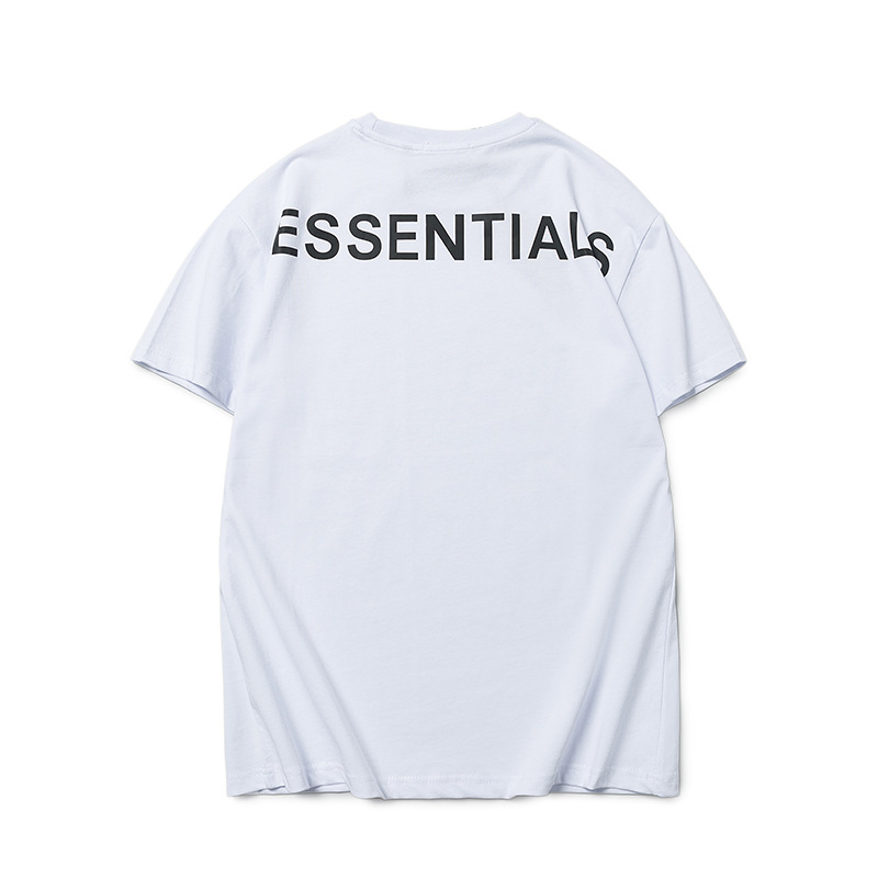 FOG doble línea ESSENTIALS media manga 3M carta reflectante suelta casual High Street Yuantong manga corta Mujer pareja camiseta