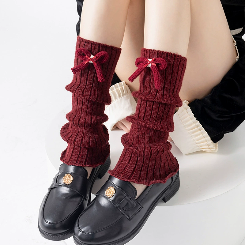 Сапоги из хлопка Gaiters, красный японский демисезонный комплект с бантом, стиль Лолита