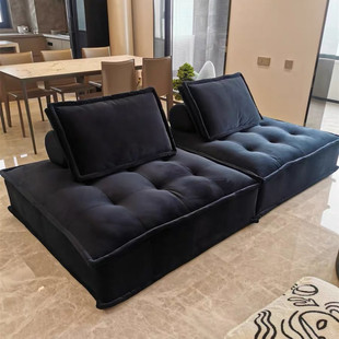 Dutch velvet tofu block sofa Italian minimalist square module floor lazy small apartment single double combination