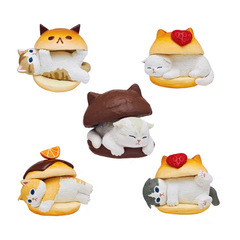 Hamburger Cat, Lucky Cat Raw Milk Bun, Sandwich Bread, Cake Ornament, Blind Box Doll Model Toy