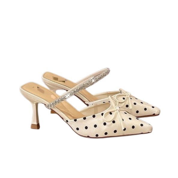 El punto de onda francés cabeza aguda y cabeza media zapatillas para mujeres verano 2026 nuevo estilo de moda no se cansa de tacones delgados zapatillas