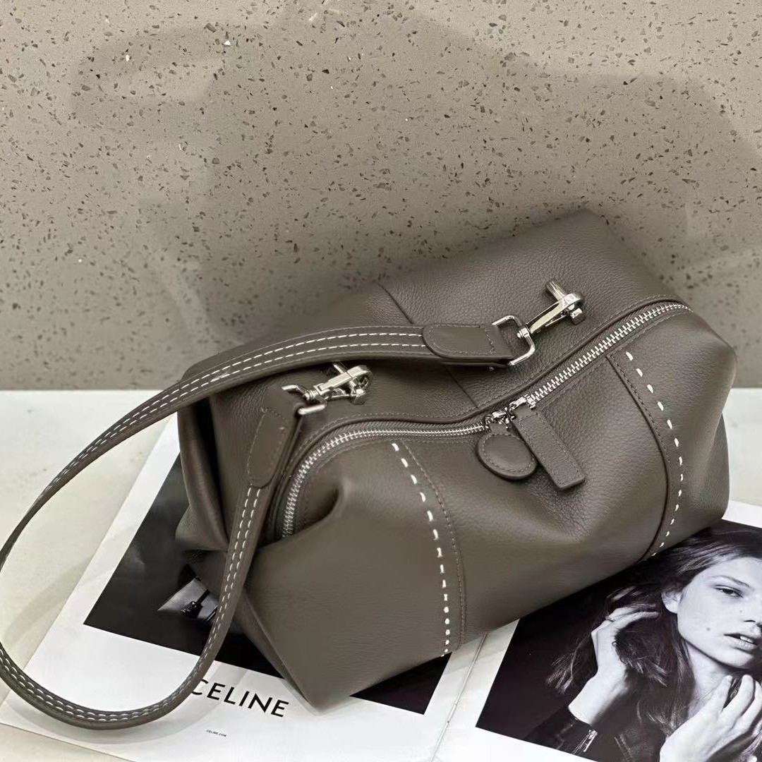 Boston Genuine Leather Women's Bag 2025 New Fashion Commuter Shoulder Crossbody Bag Top Grain Cowhide Pebbled Leather Casual Bag - Thumbnail 5