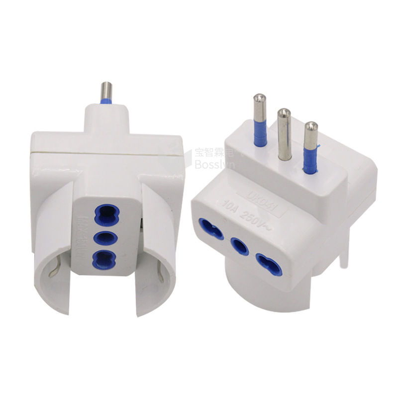 厂家批发意大利一转三转换插头意式一转三插座 欧标转乌拉圭插头