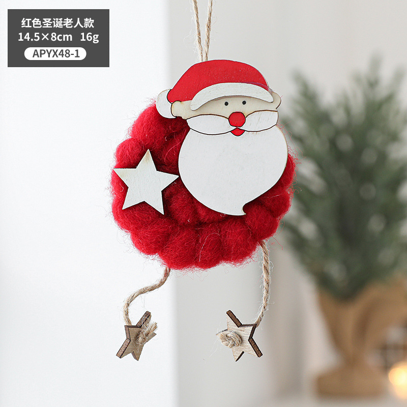 Transfronterizo Hong Kong Heng Navidad fieltro tela muñeca colgante anciano muñeco de nieve ciervo muñeca centro comercial ventana árbol de Navidad Decoración