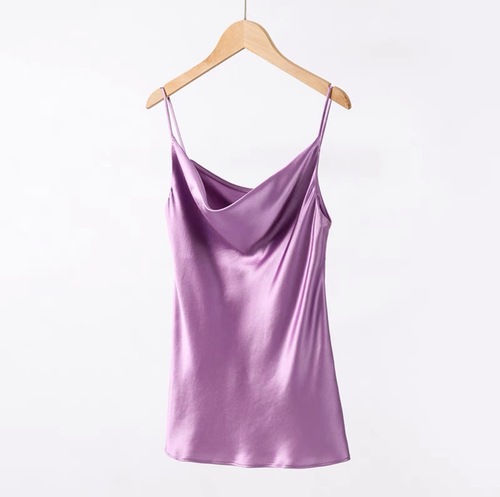 Multicolor Glossy Acetate Slip-On Tank Top for Women, Layering Base Top with Satin Finish, Flowy Women's Style Loose Fit, Elegant and Refined Outerwear