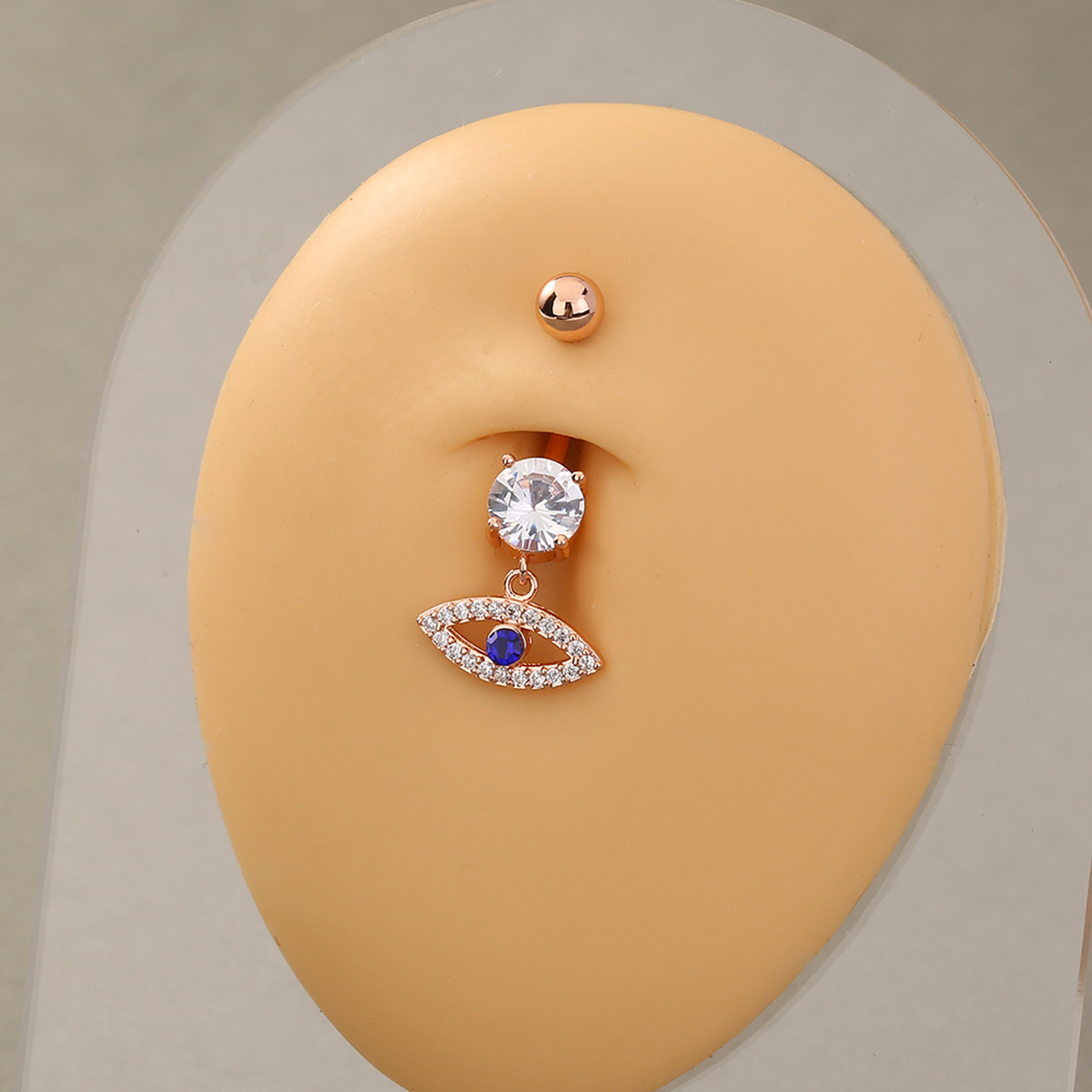 European and American fashionable personality non-mainstream hip-hop devil's eye copper micro-encrusted zircon anti-allergic belly button ring