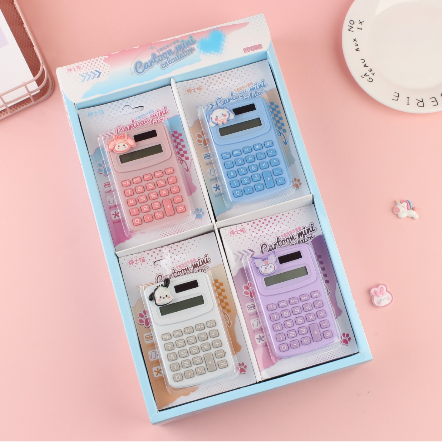 Calculadora científica pequeña con tapa de palma mini computadora portátil silenciosa para estudiantes que hacen preguntas financieras suministros de oficina