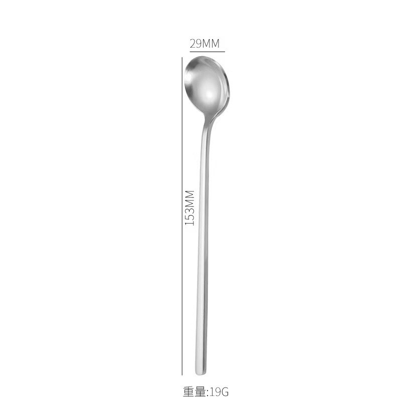 Stainless Steel Small Round Direct From The Manufacturer, In Stock, Stirring Dessert Spoon, Long-handled European-style_voghion.com