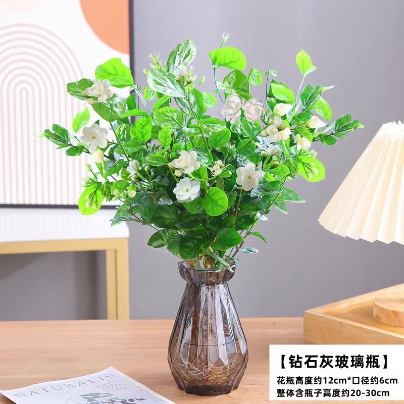 [수경재배 추천] 자스민 꽃 5개(다이아몬드 그레이 유리병) 선택 및 무료 영양액