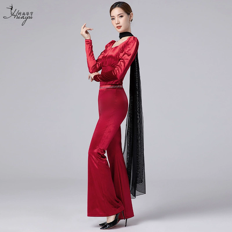 时尚华宇 Новый тренировочный костюм для инструктора Fangling Velvet Etiquette Training Show Temptation Dance Set