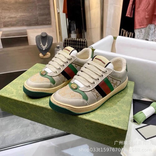 European Station Dirty Shoes for Women and Men, Couple Compatible, Versatile, Genuine Leather, Retro, Distressed, Floral Patterns, Small Dirty Shoes, Flat Sole, Casual and Sports Shoes