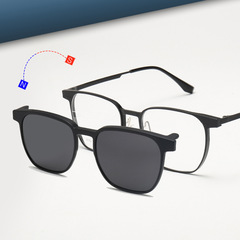 2024新款偏光太陽鏡女高級感眼鏡框架防紫外線墨鏡tr90鋁鎂套鏡男