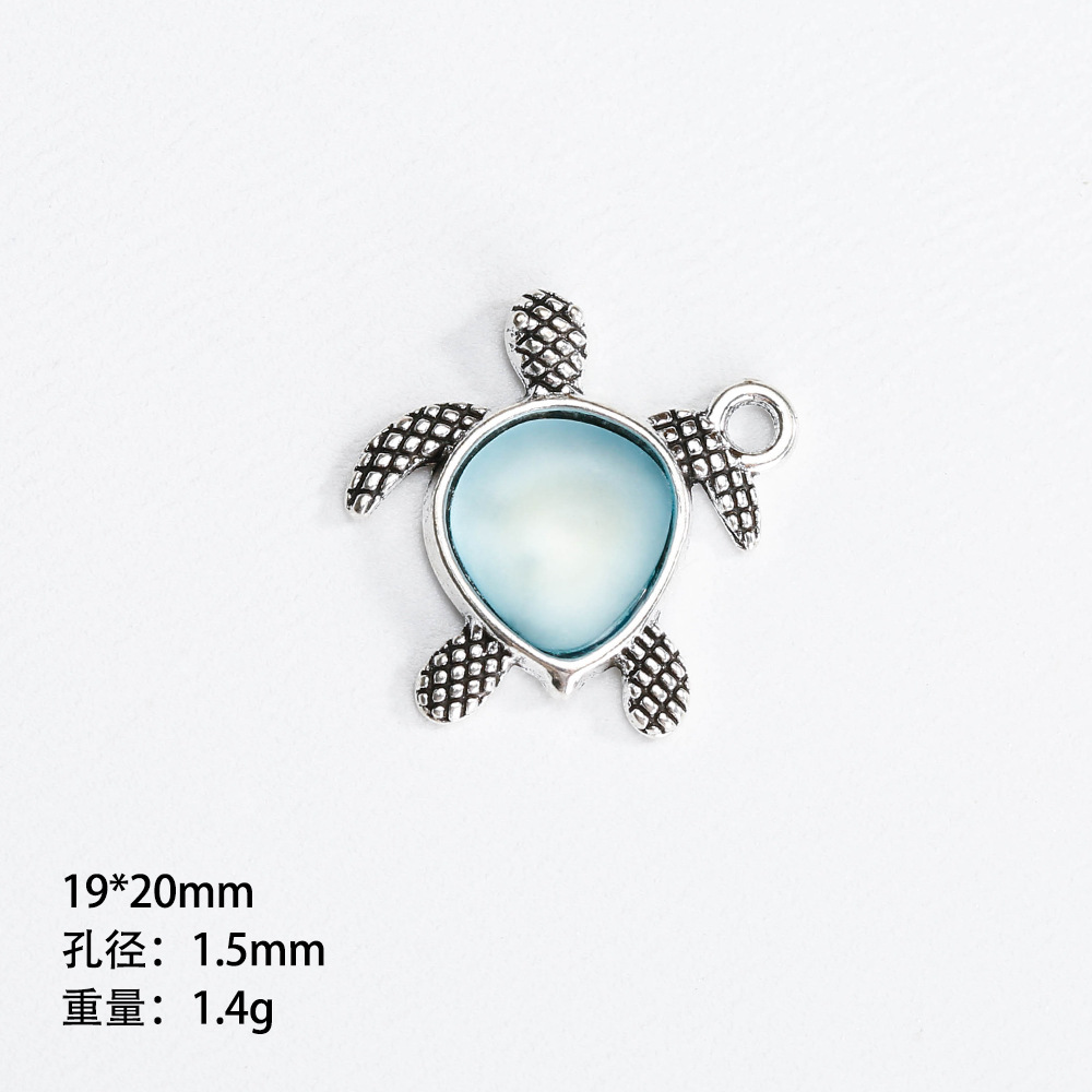 Comercio exterior Venta caliente de la vendimia de aleación de simulación de diamantes incrustado tortuga colgante de plata Xizanga DIY pulsera COLLAR COLGANTE Accesorios Al por mayor