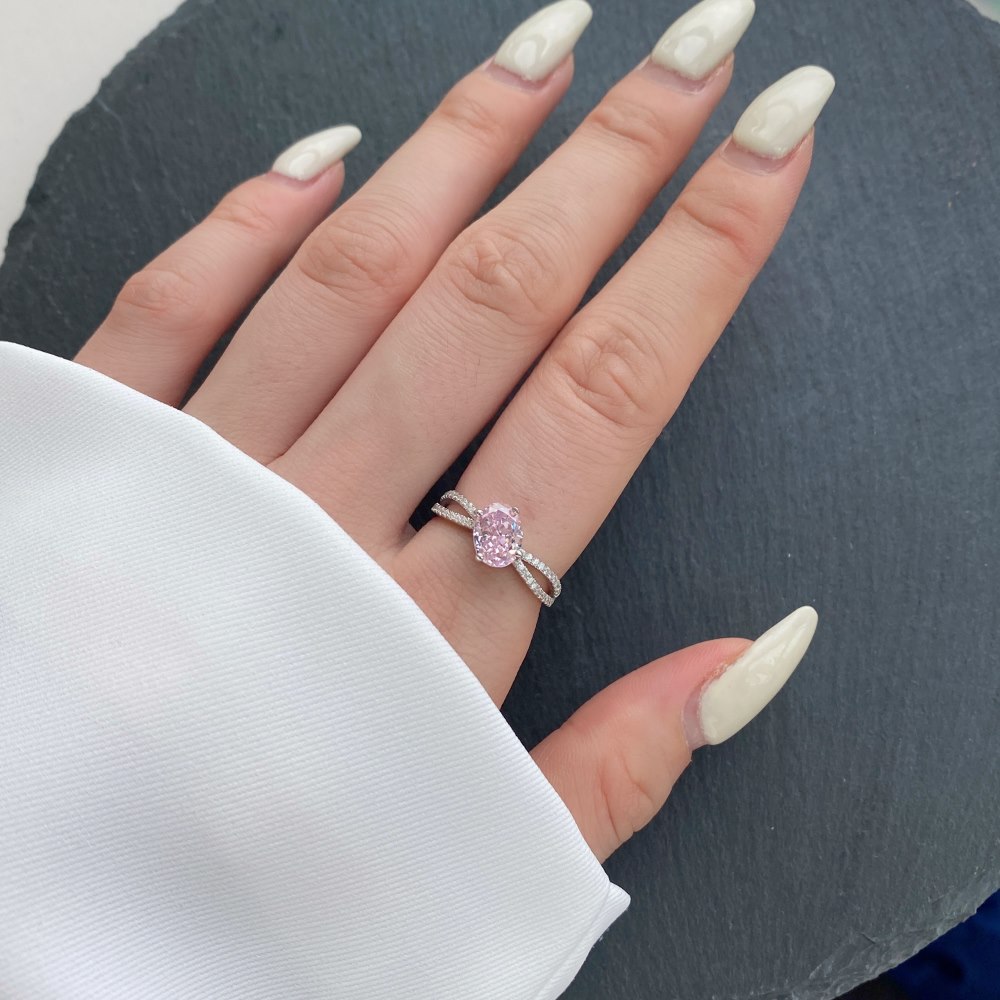 Fashion Geometric Sterling Silver Plating Zircon Rings 1 Piece