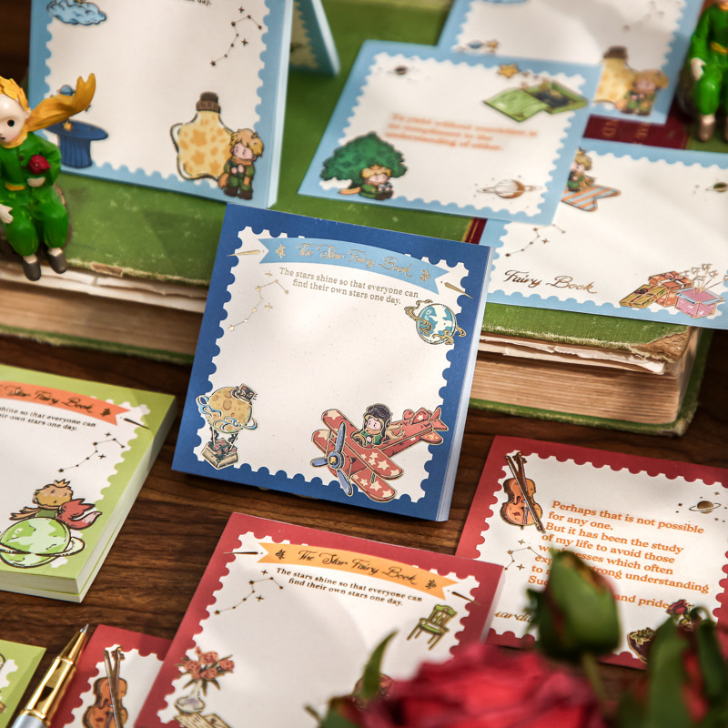 Mr. Paper Three Enjoy Paquete de notas de bronceado Star Dream Libro de cuentos de hadas Cartoon Material de decoración Mensaje Libro de notas