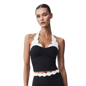 AYM039393 Color-Block Racerback Tank Top With Removable Padding Naked Feel Aoyema wholesale