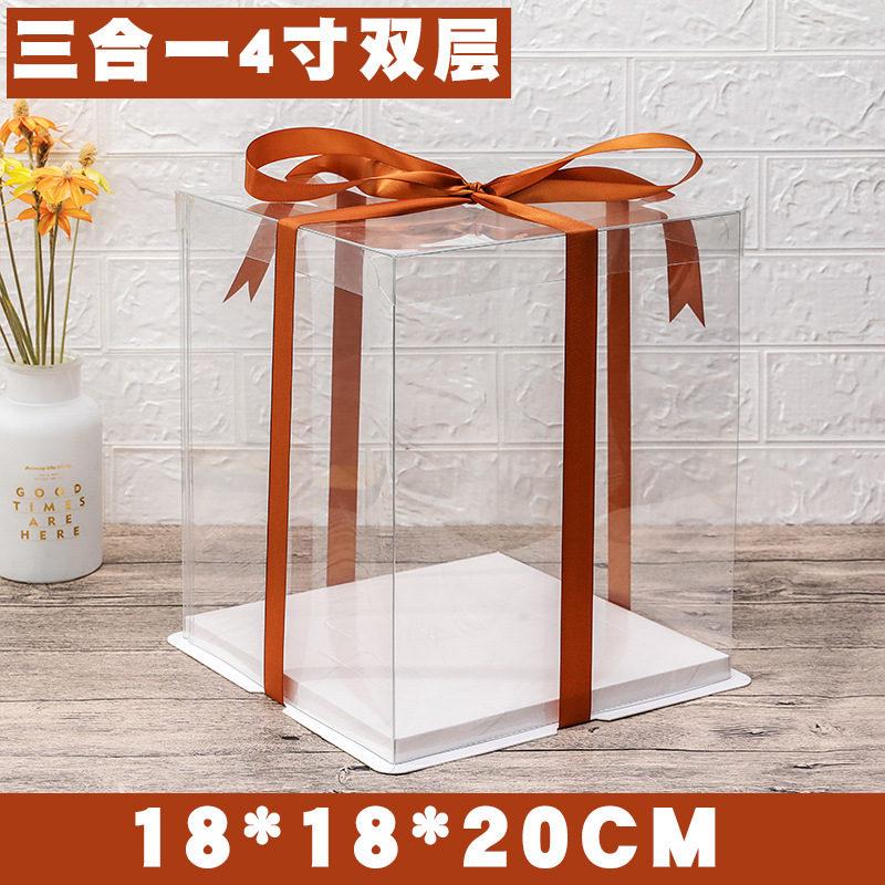Caja transparente para pastel de cumpleaños, caja de embalaje de 4, 6, 8, 10 y 12 pulgadas, caja de embalaje para regalos y snacks, versión elevada