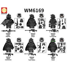 WM6169军事系列工程兵人仔混批袋装儿童拼装积木玩具