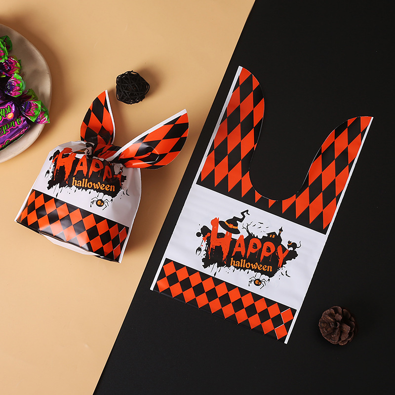 国境を越えたハロウィーン包装袋アマゾンウサギ耳スナック袋焼きクッキー袋ギフト袋カボチャキャンディー袋|undefined