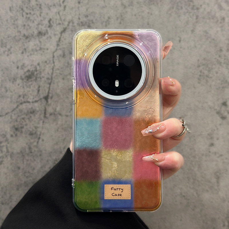 Cubo de color retro de otoño e invierno para Apple 16promax nicho funda para teléfono móvil 14Pro/15pro nuevo 13p