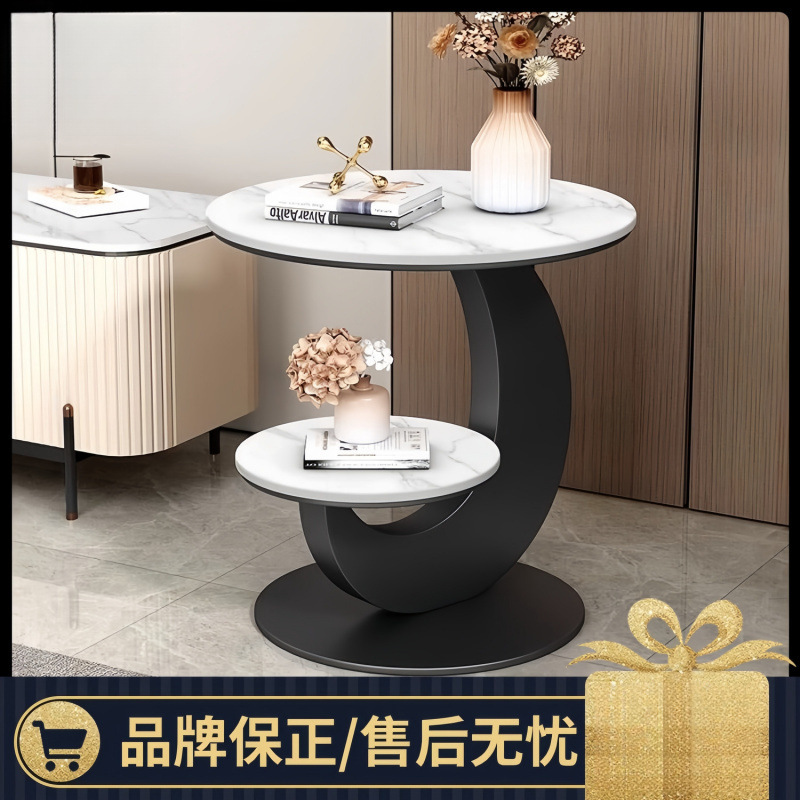 Sofá italiano plegable tabla de té tabla de roca de doble esquina tabla de forma especial mesa creativa restaurante balcón mesa redonda