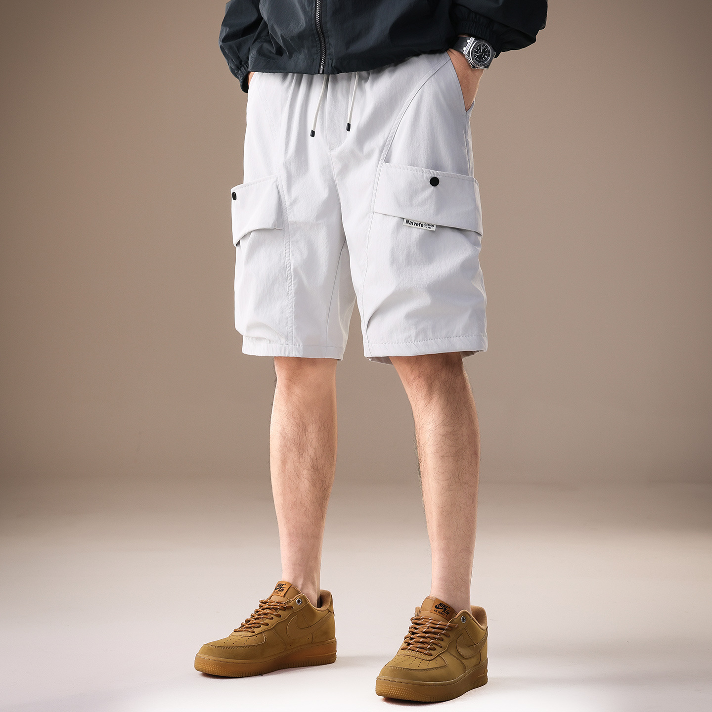 高端美式户外潮牌凉感工装短裤男夏季薄款大口袋宽松直筒冲锋中裤