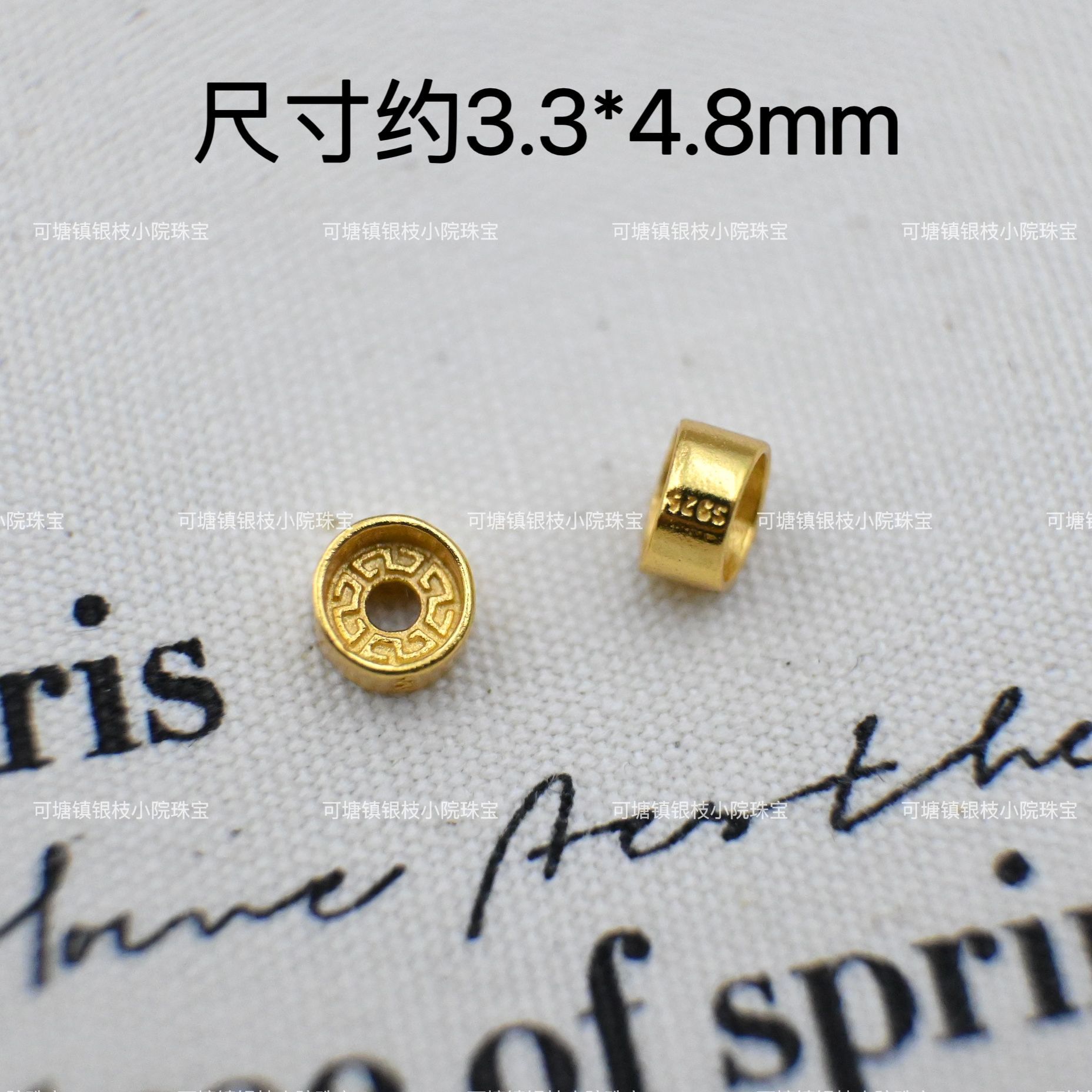 S925 Silver Ancient Fa Gold Love Gourd Through Hole DIY Accessories Bead Running Ring Bracelet Necklace Pendant Beaded Accessories