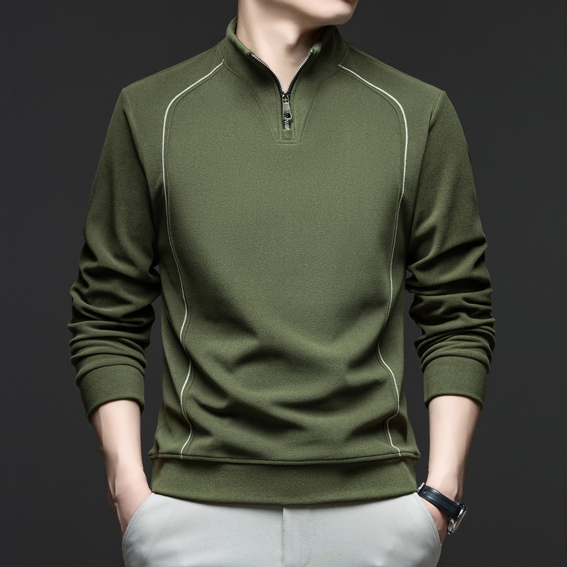 Double-Sided Cationic De Rong Sweatshirt, High-Quality, Fashionable, Trendy, Casual, High-End, Half-Zip, Stand-Up Collar Men's Sweatshirt Double-Sided Cationic De Rong Sweatshirt, High-Quality, Fashionable, Trendy, Casual, High-End, Half-Zip, Stand-Up Collar Men's Sweatshirt