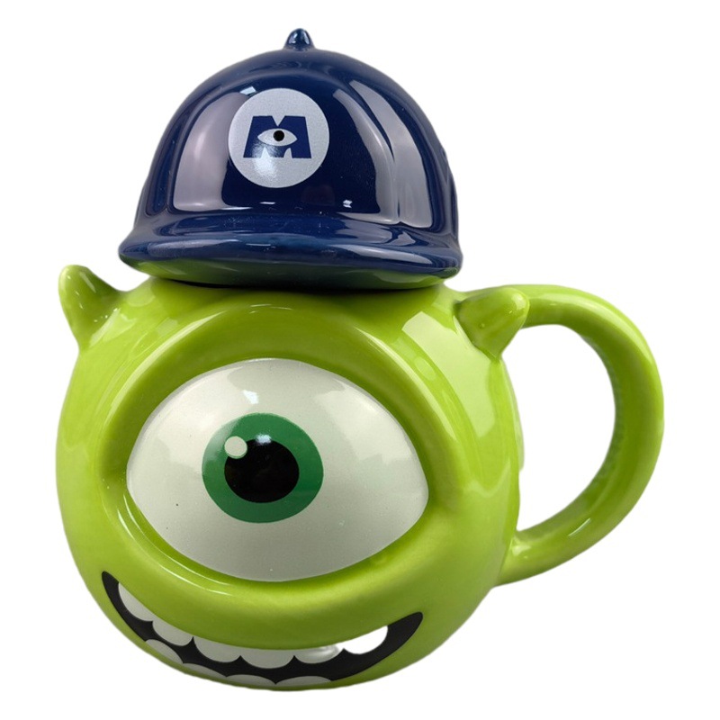 Estricta selección de regalos de navidad nueva taza exótica taza tridimensional de dibujos animados monstruo universidad mao monstruo taza de cerámica de tres ojos