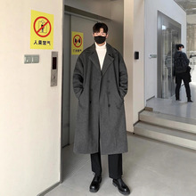 秋冬季新款男士毛呢大衣男中长款韩版个性帅呢子大衣风衣宽松外套