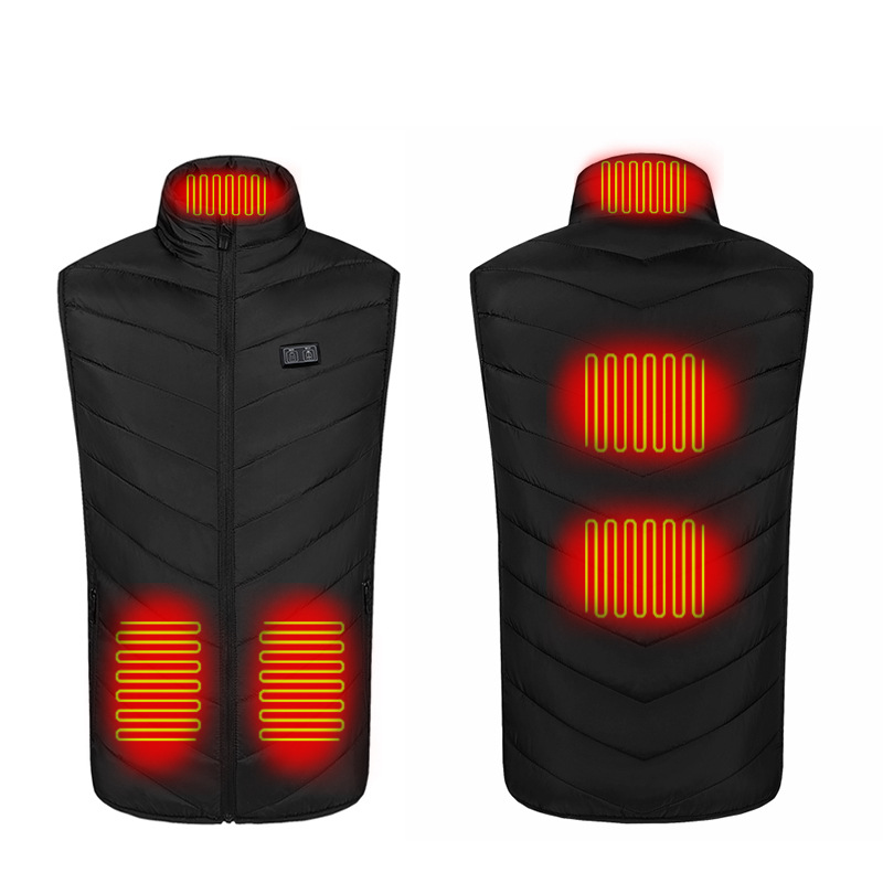 Transfronterizo Doble zona de control 5 Distrito 9 Distrito 11 distrito calefacción chaleco invierno de mediana edad y ancianos inteligente temperatura constante chaleco eléctrico al por mayor