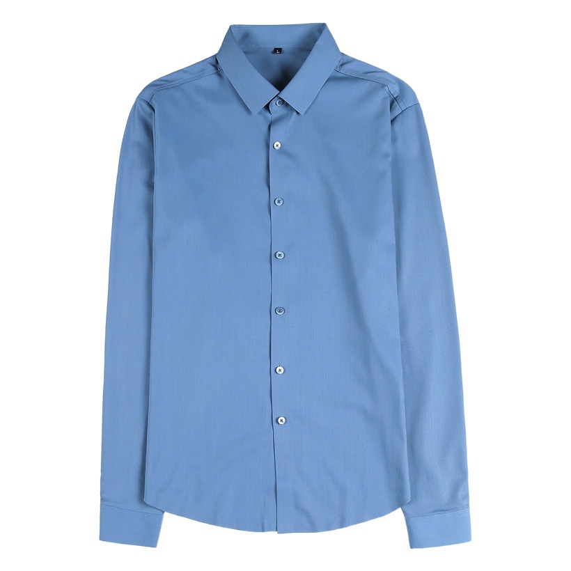 La principal promoción de las camisas de manga larga de los hombres coreanos de alta calidad, camisas gruesas sin costuras, camisas casuales cálidas elásticas delgadas para hombres