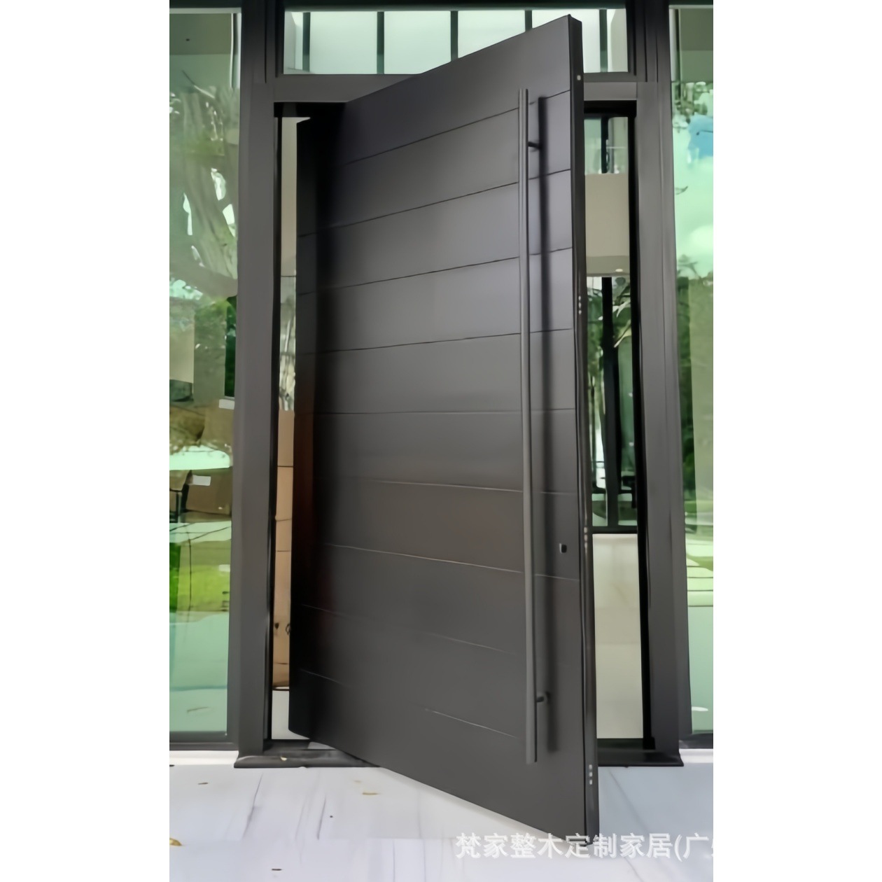 跨境出口厂家批发转轴门中轴门入户门铁艺玻璃门进户门密码