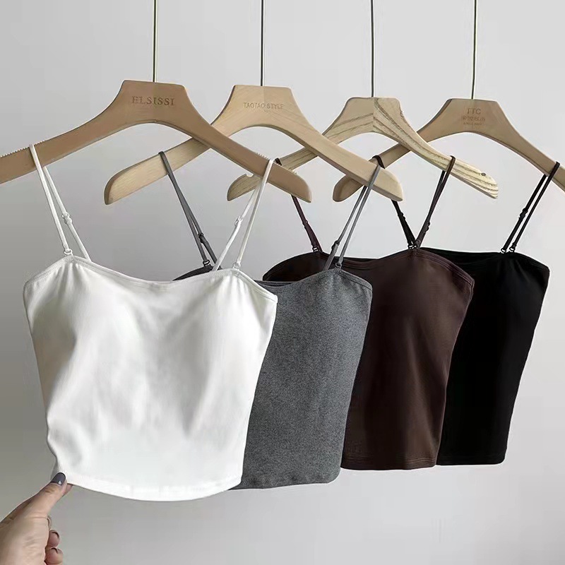 Color sólido belleza espalda camisola de una pieza fija Copa interior y exterior desgaste todo partido tubo superior sin costuras Chaleco de fondo